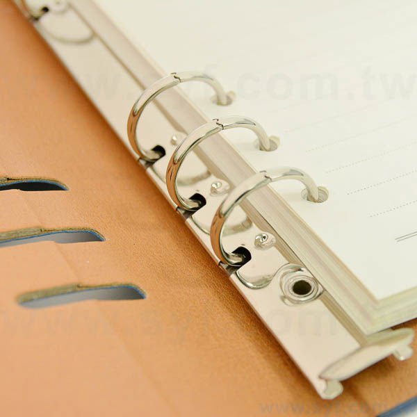 時尚皮紋工商日誌-翻開式活頁筆記本-可訂製內頁及客製化加印LOGO